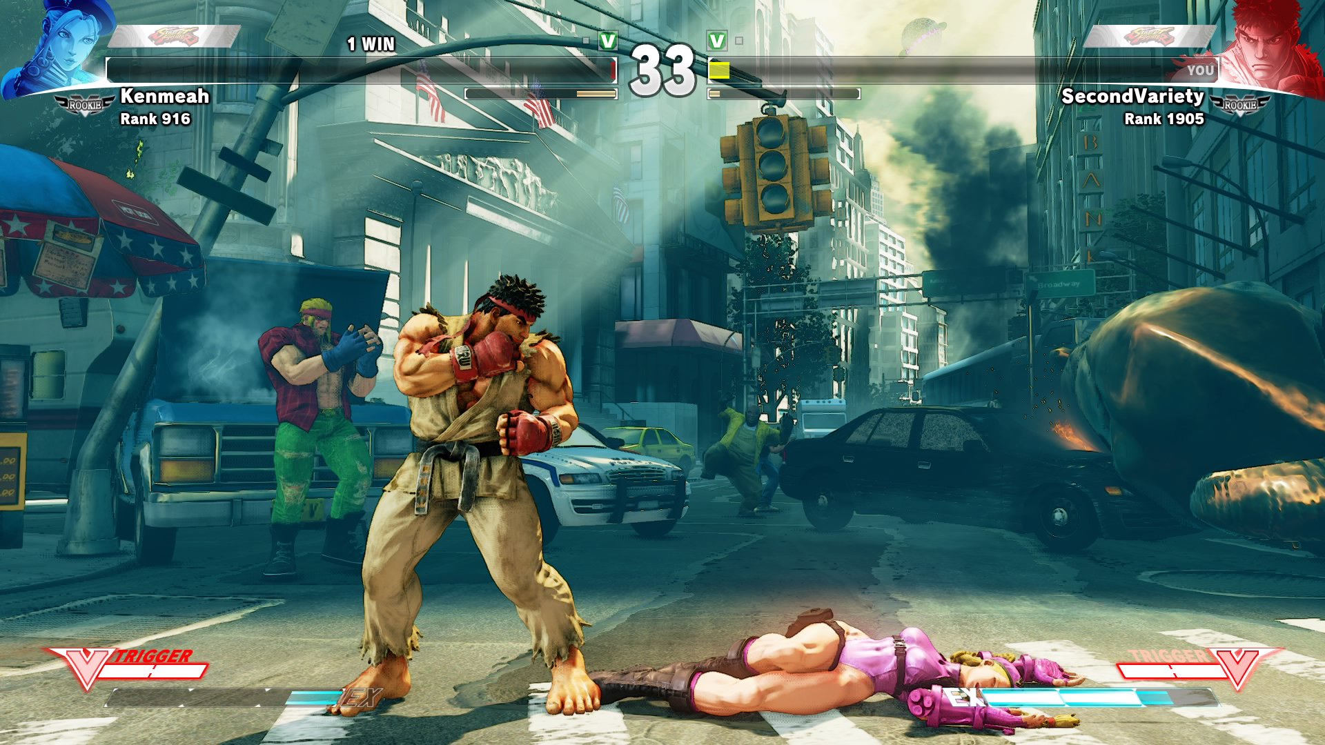 Street Fighter V PS4 Ranked Ryu Cammy