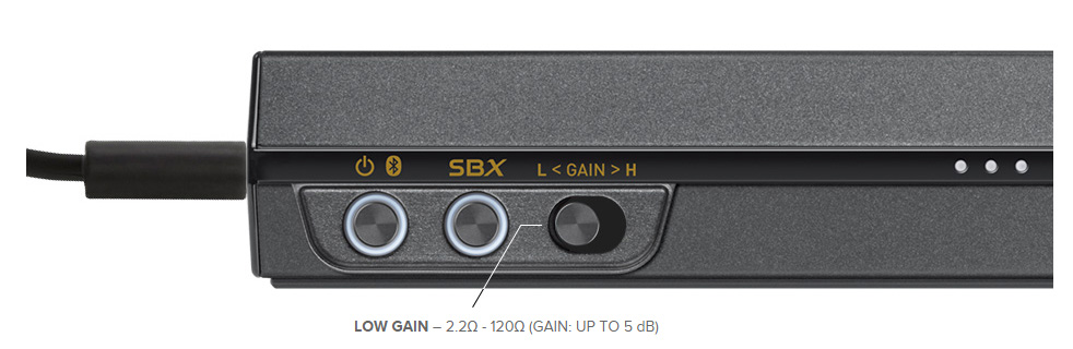 Sound Blaster E5 low gain 